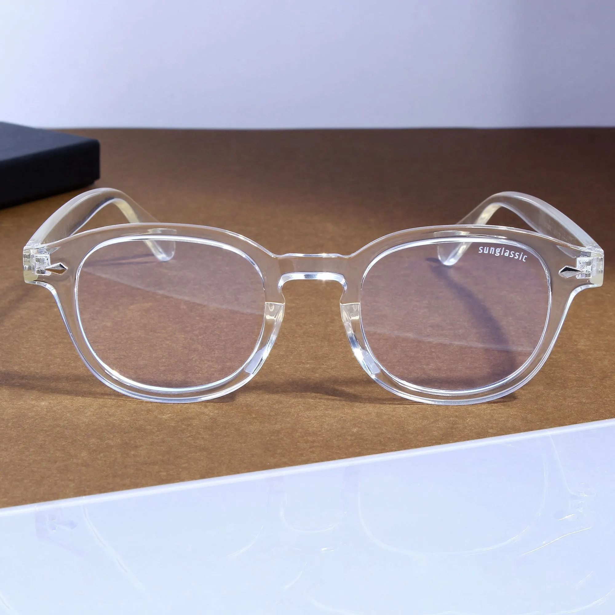 Hustler Clear Anti Blue Light Round Sunglasses