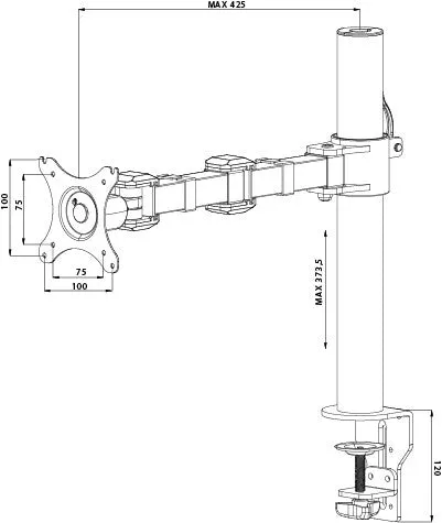 Iiyama Ds1001c-B1 - Mounting Kit - Adjustable Arm - For Monitor - Black - Screen Size: 10"-30" - Desk-Mountable - For Pr