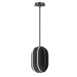 Interval 8 in. LED Pendant Light Black Finish