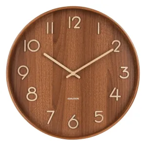 Karlsson Basswood Wall Clock Brown 60x60x6cm