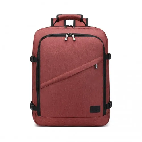 Kono Lightweight Cabin Bag Travel Business Backpack - Burgundy | Fits 15.6'' Laptop, Water-Resistant & Durable