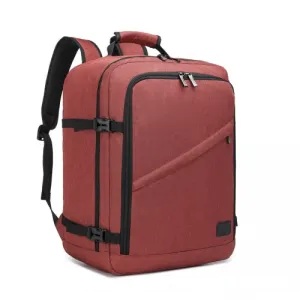 Kono Lightweight Cabin Bag Travel Business Backpack - Burgundy | Fits 15.6'' Laptop, Water-Resistant & Durable