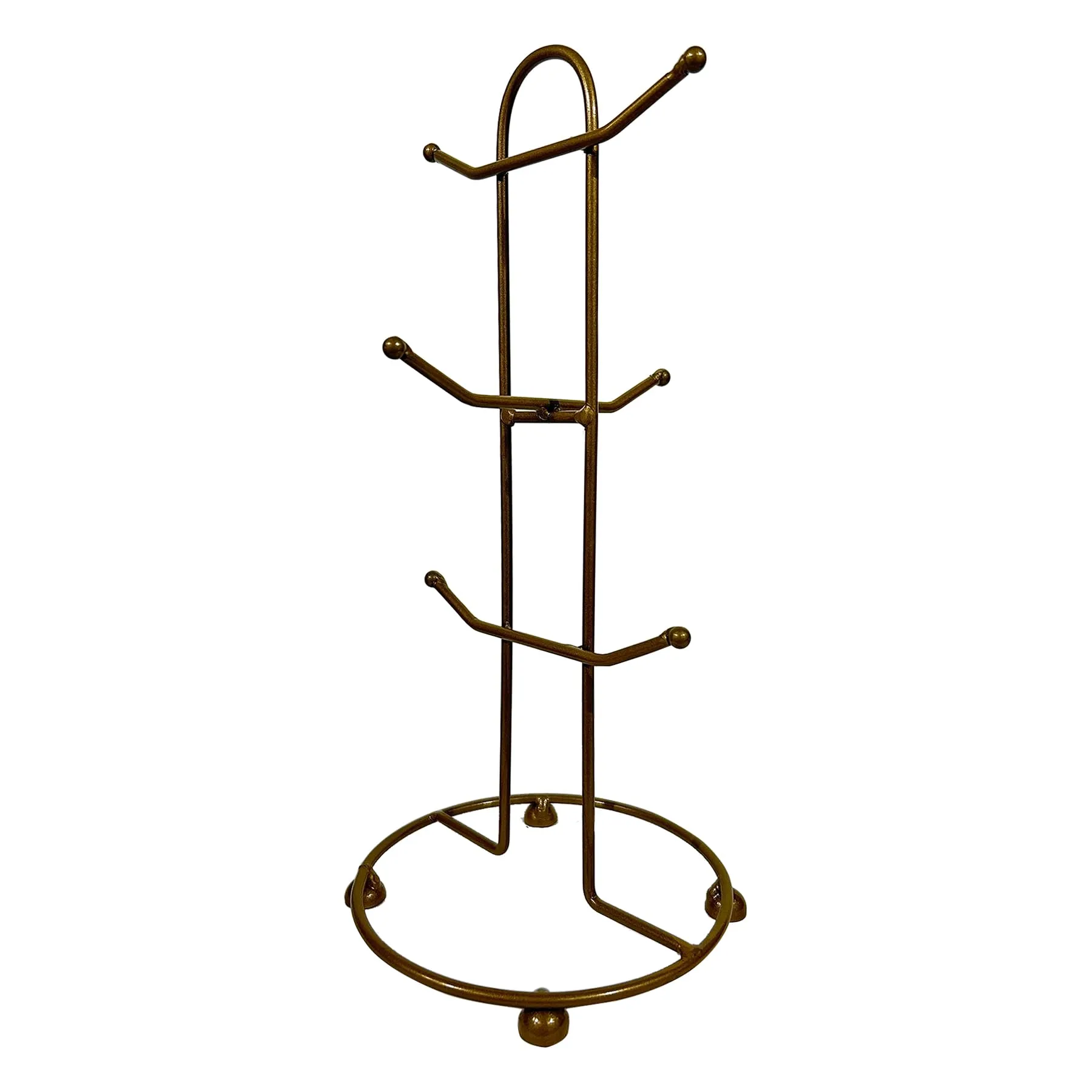 Kuber Industries Kitchen Stand | Cup Stand for Kitchen | Coffee and Tea Mug Holder | Dinning Tabel Cup Stand for Kitchen | Organizer for Kitchen | 6 Cup Stand Hanger | Gold