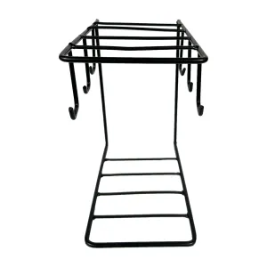 Kuber Industries Pack of 2 Kitchen Stand | Cup & Plate Stand for Kitchen | Coffee and Tea Mug Holder | Plate Stand for Kitchen with 6 Hooks | Organizer for Kitchen | Stand Hanger | Black