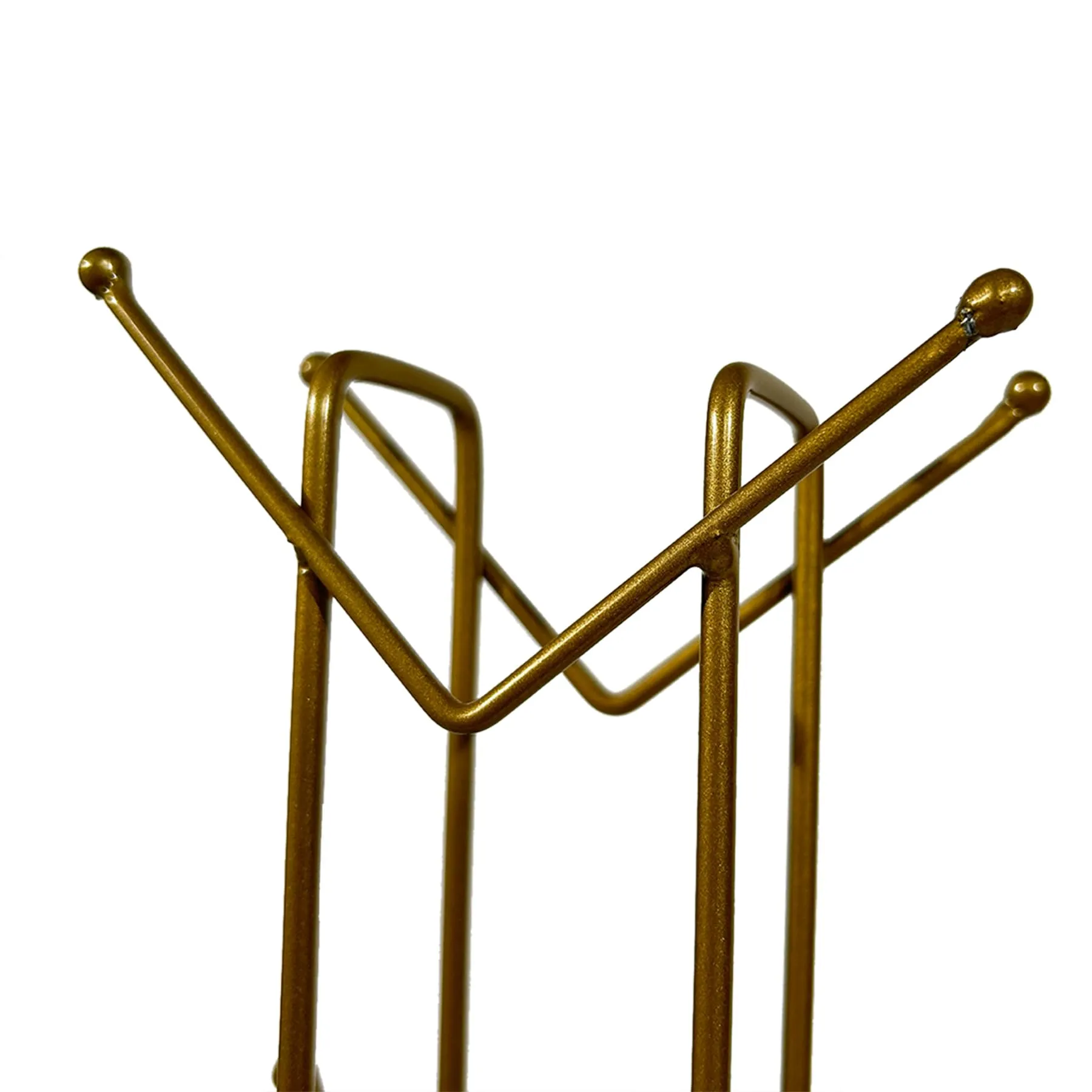 Kuber Industries Pack of 2 Kitchen Stand | Cup Stand for Kitchen | Coffee and Tea Mug Holder | Dinning Tabel Cup Stand for Kitchen | Organizer for Kitchen | 12 Hook Cup Stand Hanger | Gold