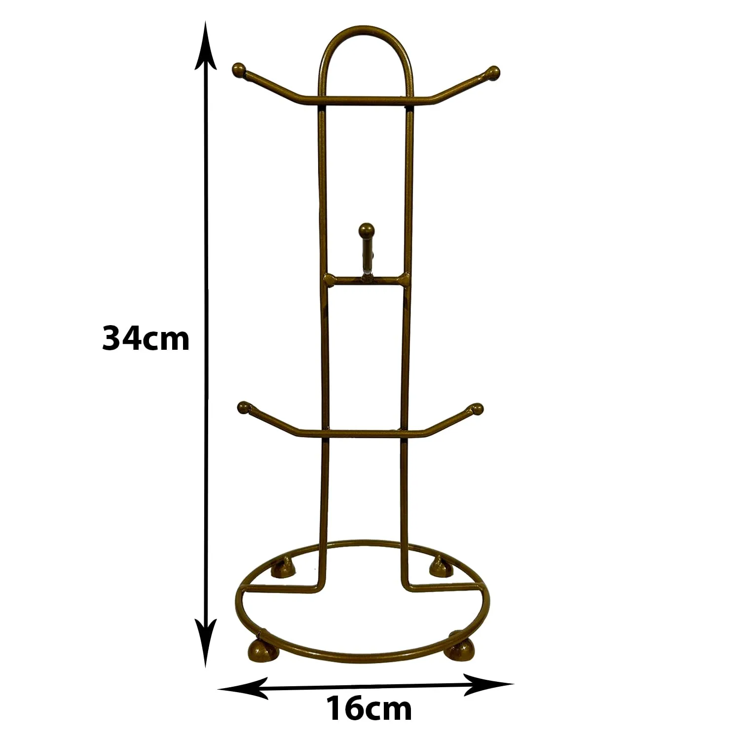 Kuber Industries Pack of 2 Kitchen Stand | Cup Stand for Kitchen | Coffee and Tea Mug Holder | Dinning Tabel Cup Stand for Kitchen | Organizer for Kitchen | 6 Cup Stand Hanger | Gold