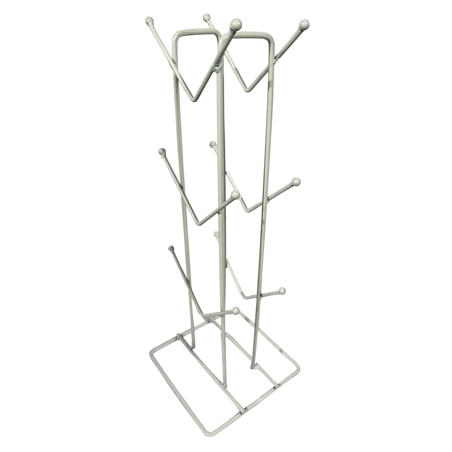 Kuber Industries Pack of 3 Kitchen Stand | Cup Stand for Kitchen | Coffee and Tea Mug Holder | Dinning Tabel Cup Stand for Kitchen | Organizer for Kitchen | 12 Hook Cup Stand Hanger | White