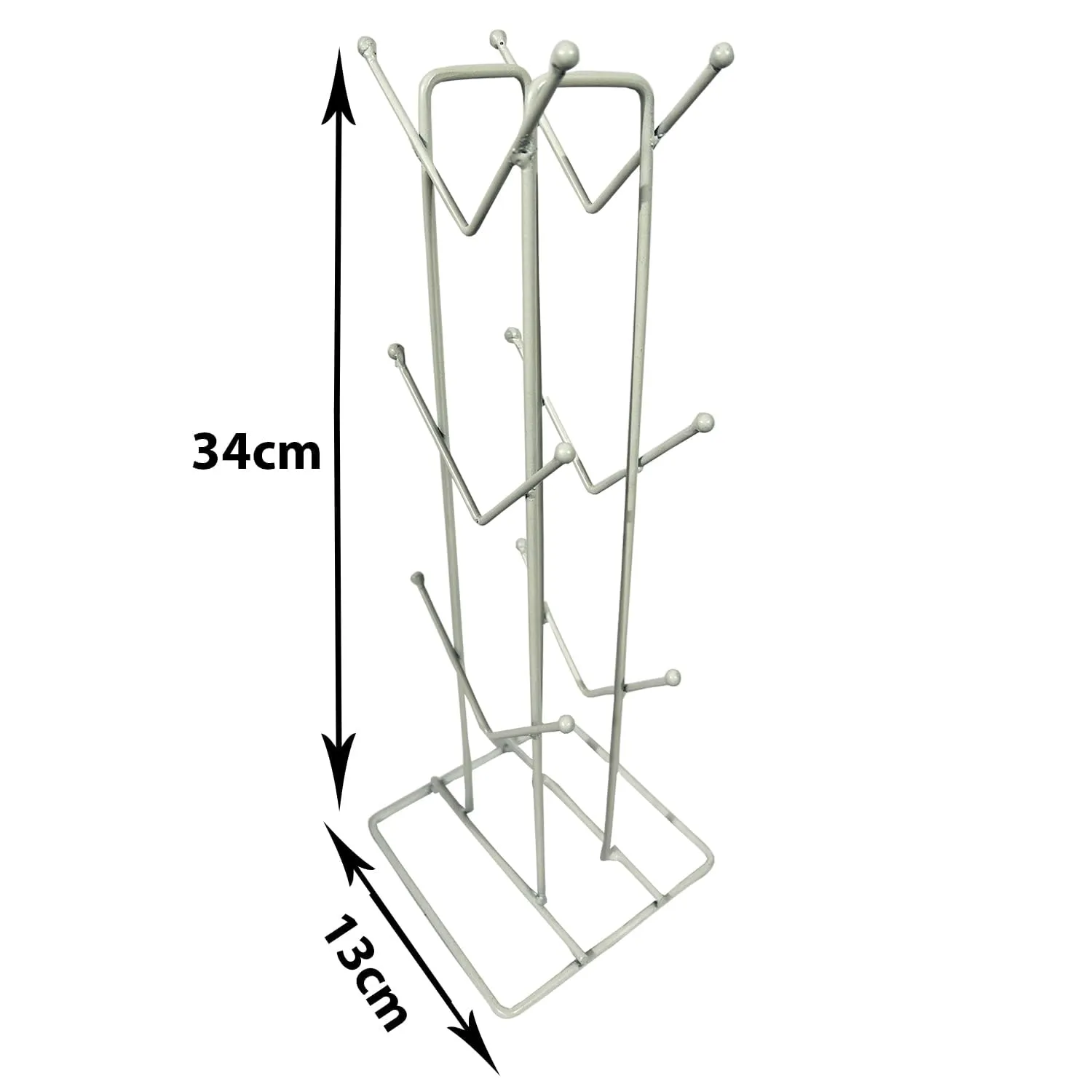 Kuber Industries Pack of 3 Kitchen Stand | Cup Stand for Kitchen | Coffee and Tea Mug Holder | Dinning Tabel Cup Stand for Kitchen | Organizer for Kitchen | 12 Hook Cup Stand Hanger | White