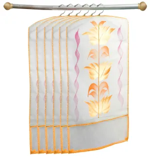 Kuber Industries Printed 6 Piece Non Woven Hanging Saree Cover Wardrobe Organiser (Cream) -CTKTC038941