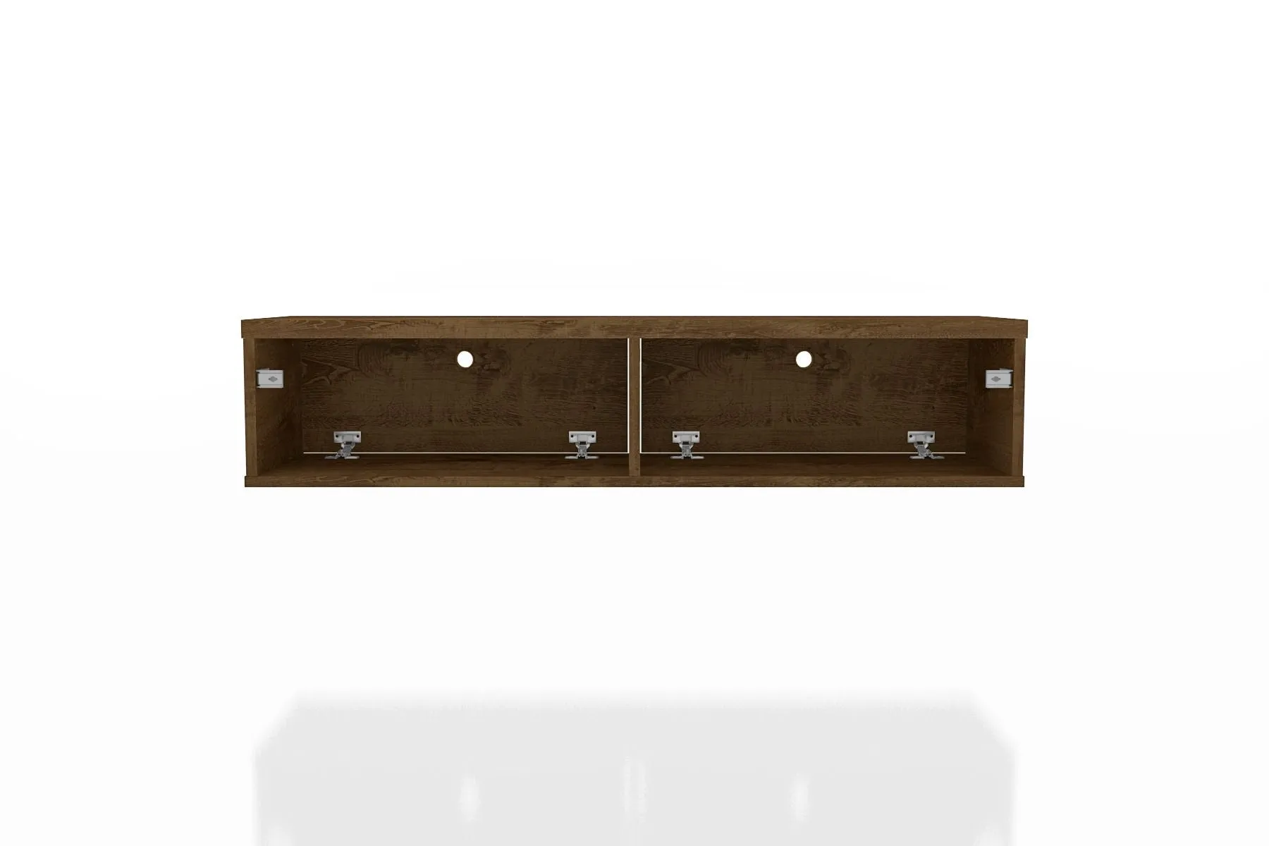 Liberty 42.28 Mid-Century Modern Floating Entertainment Center with 2 Shelves in Rustic Brown