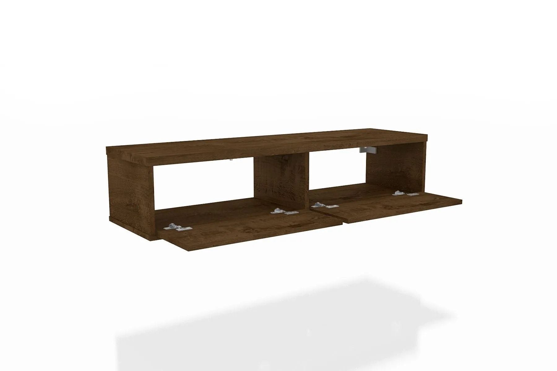 Liberty 42.28 Mid-Century Modern Floating Entertainment Center with 2 Shelves in Rustic Brown