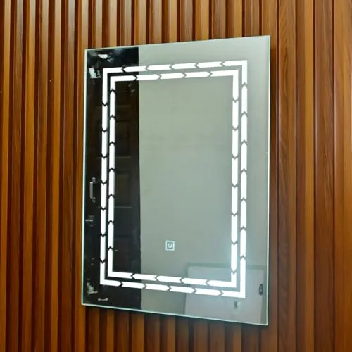 Lighted Wall Mirror with LED Lights for Bathroom, Bedroom, Living Room, Kitchen, Dining Room