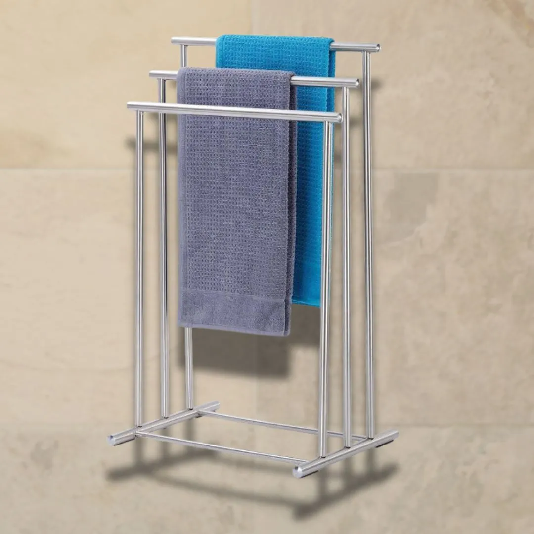 Lioni 3 Rail Freestanding Stainless Steel Towel Rack