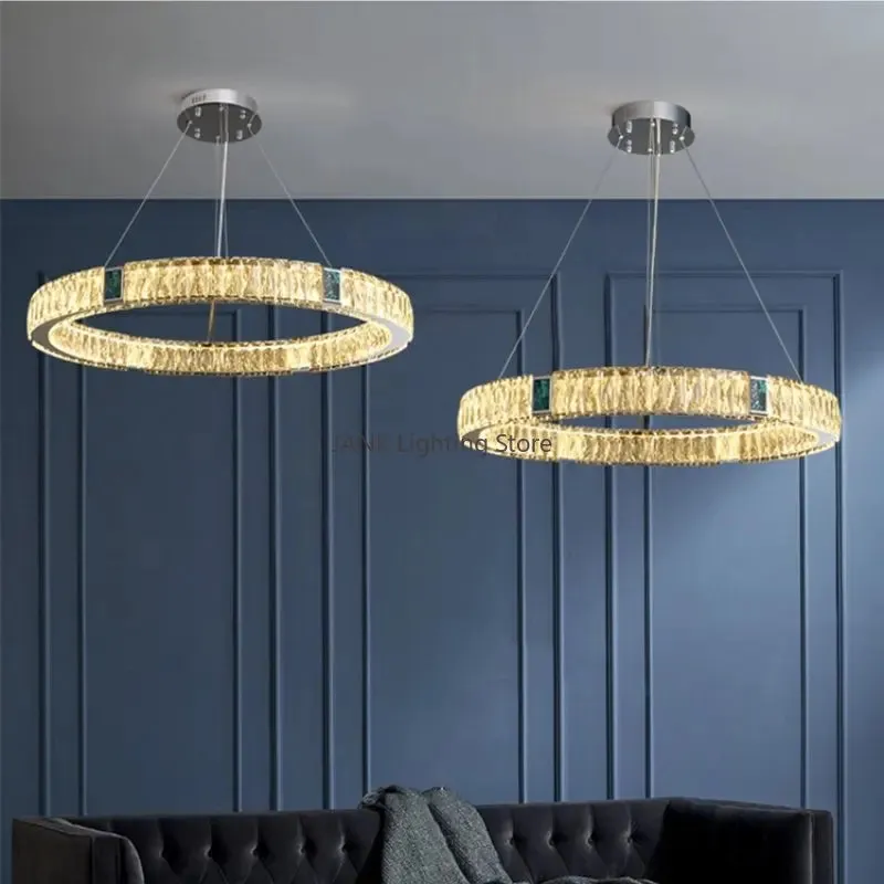 Mansion Crystal Shell Chandelier: Luxe LED Pendant Lights for Living Room