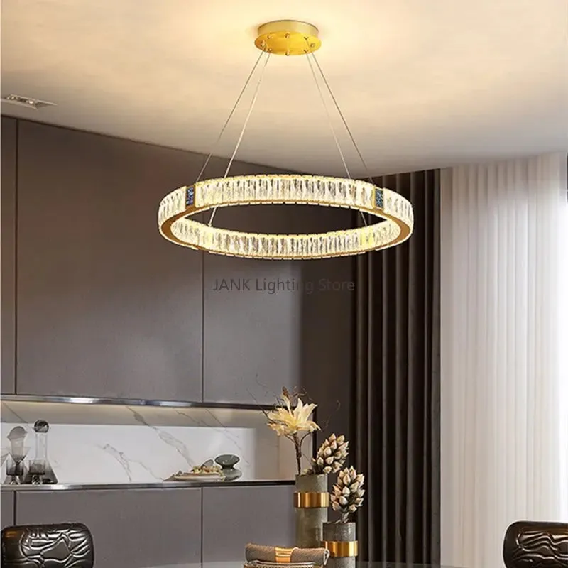 Mansion Crystal Shell Chandelier: Luxe LED Pendant Lights for Living Room