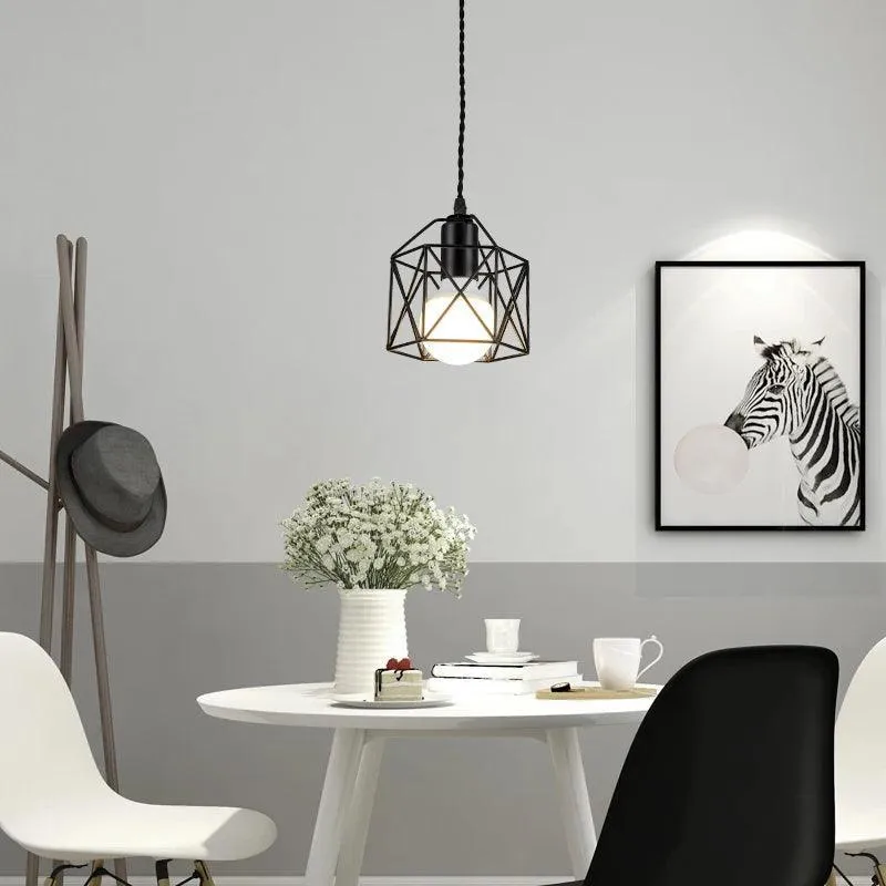 Metal Cage LED Pendant Light: Stylish Modern Illumination