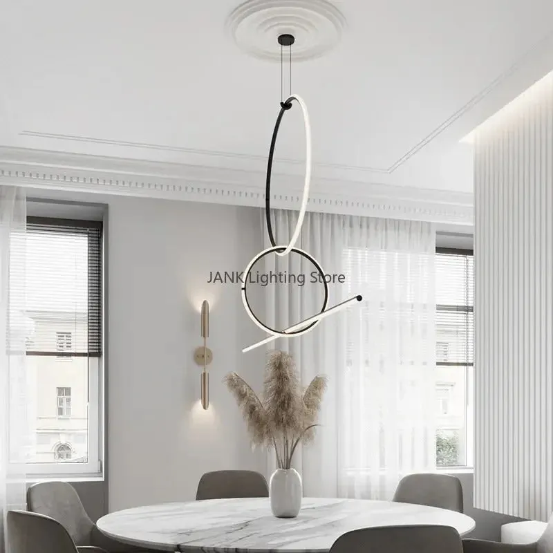 Minimalist LED Geometric Pendant Lights for Living Dining Room by Mansion