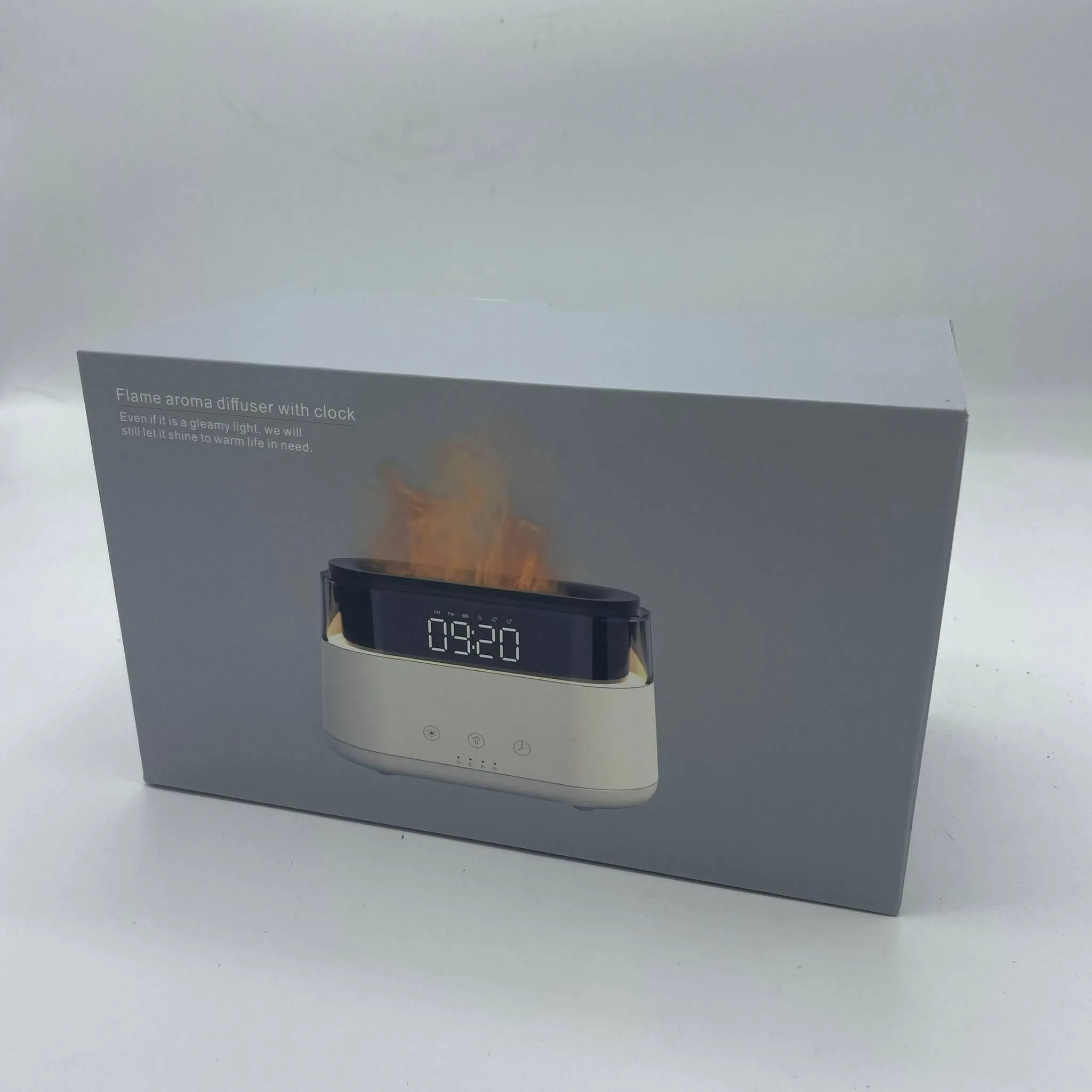 Modern Aroma Diffuser - Led Clock - Flame Effect