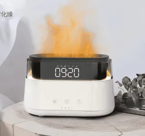 Modern Aroma Diffuser - Led Clock - Flame Effect