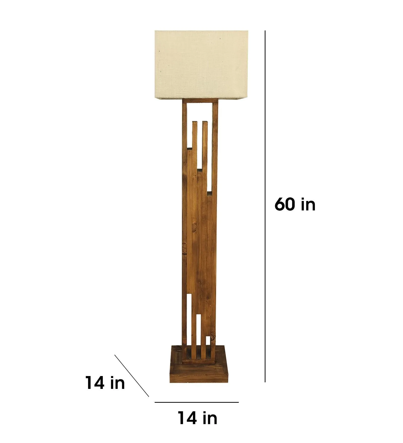 Modern Pinewood Victoria Floor Lamp – Elegant Square Design