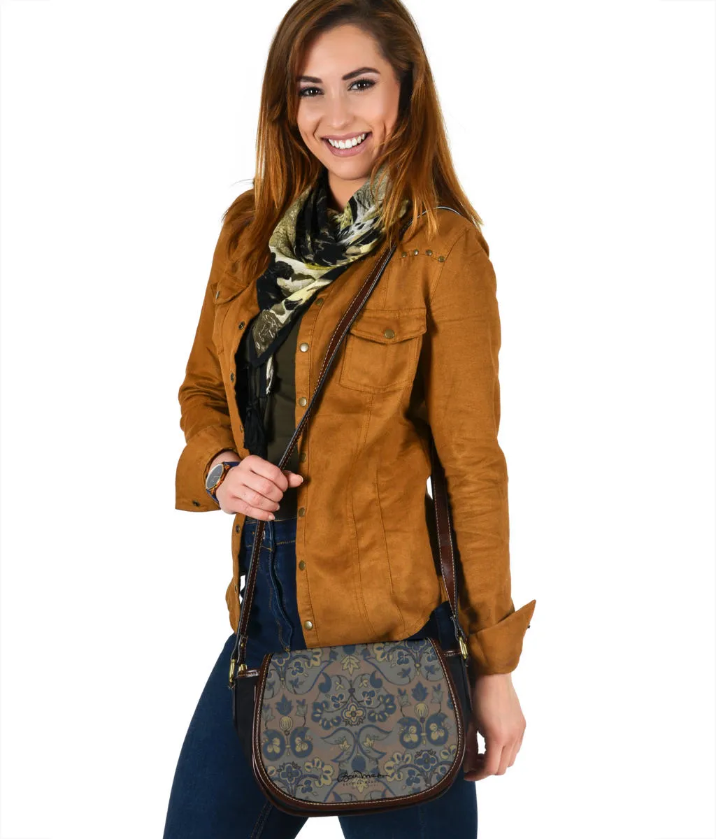 Not Quite Paisley On Light Brown Saddle Shoulder Bag