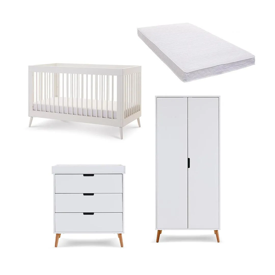 Obaby Maya 3 Piece Room Set - Nordic White