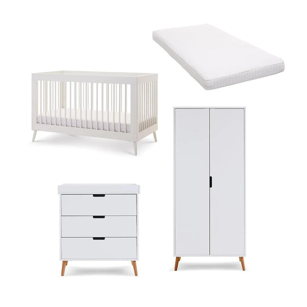 Obaby Maya 3 Piece Room Set - Nordic White