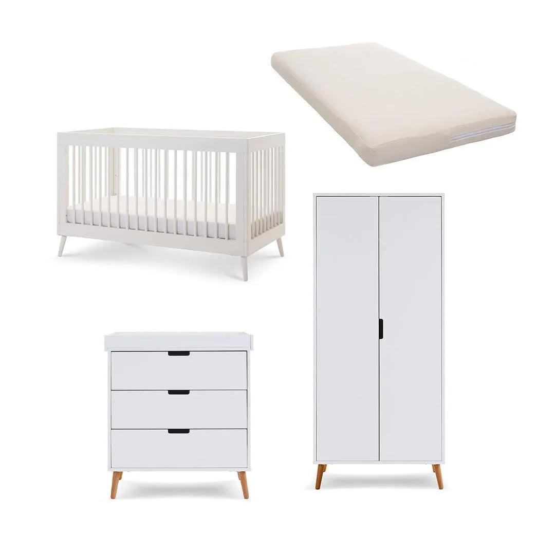 Obaby Maya 3 Piece Room Set - Nordic White