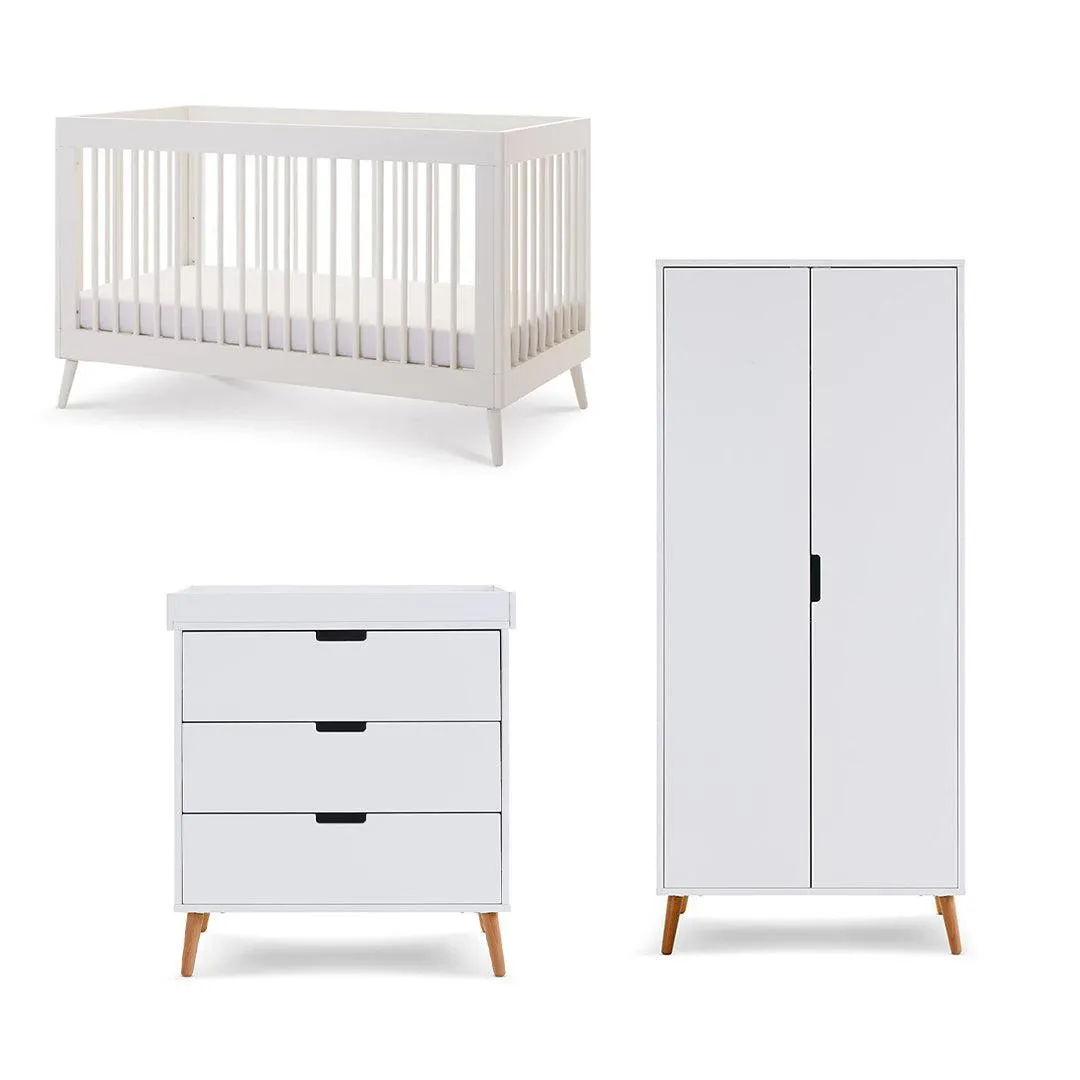 Obaby Maya 3 Piece Room Set - Nordic White