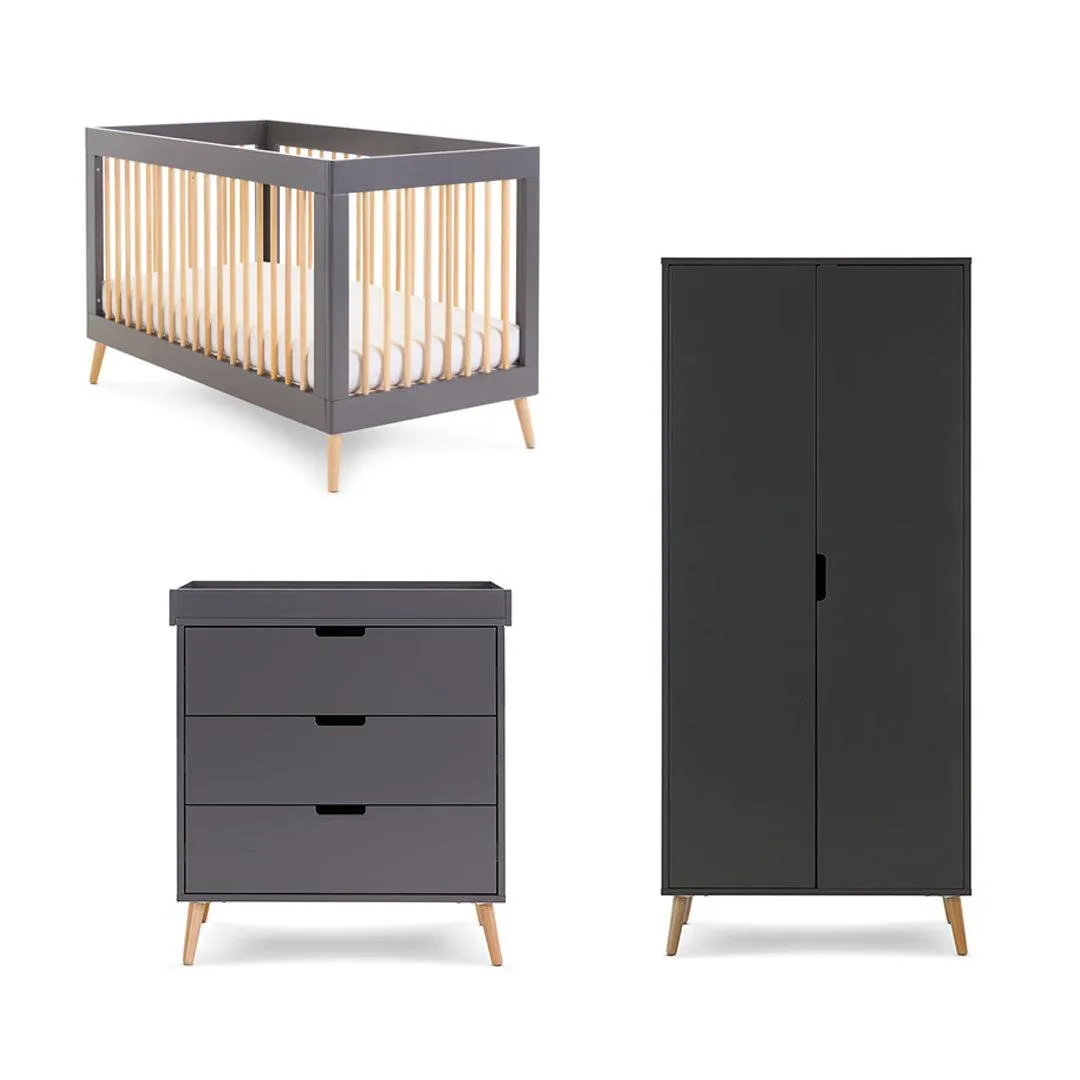 Obaby Maya 3 Piece Room Set - Slate   Natural