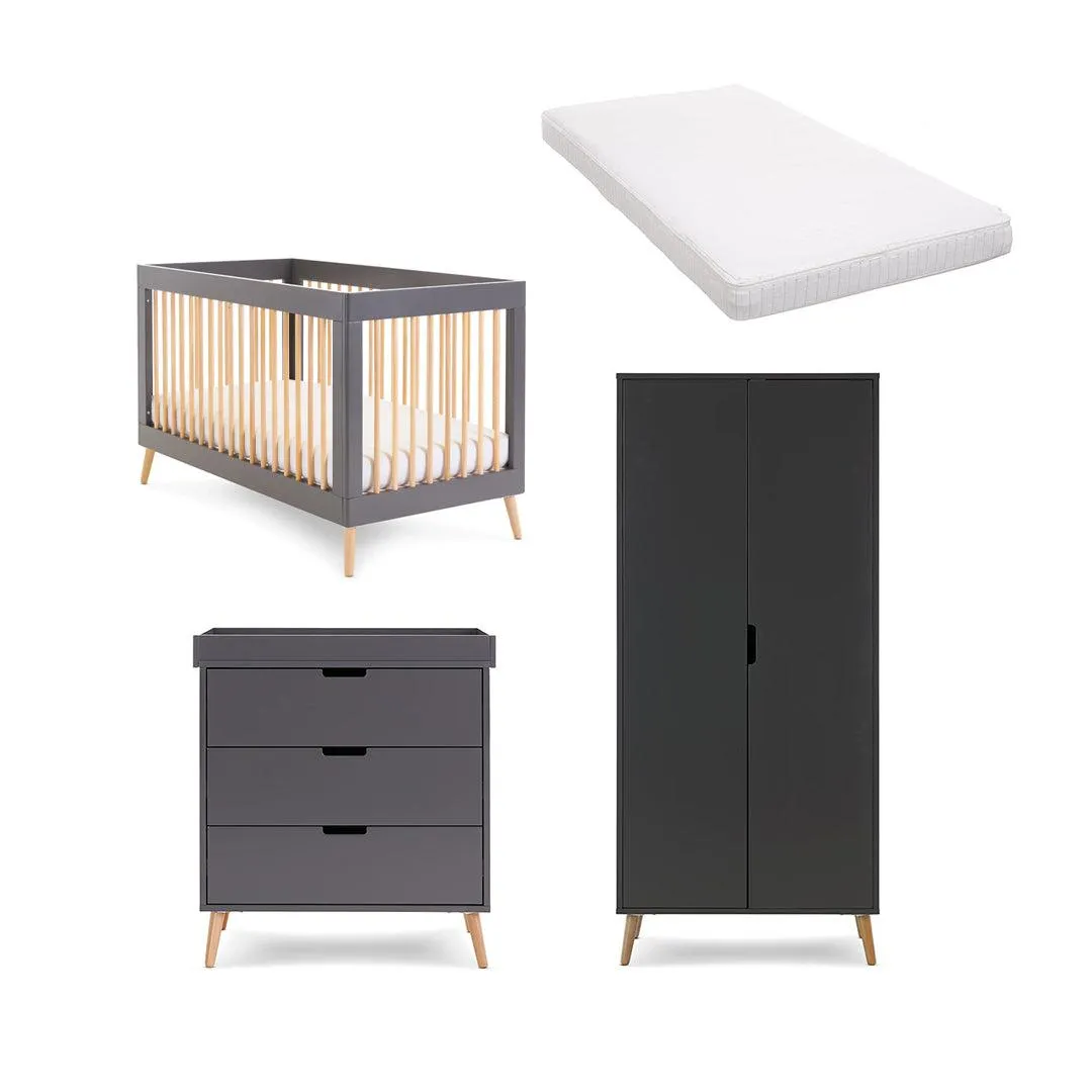 Obaby Maya 3 Piece Room Set - Slate   Natural