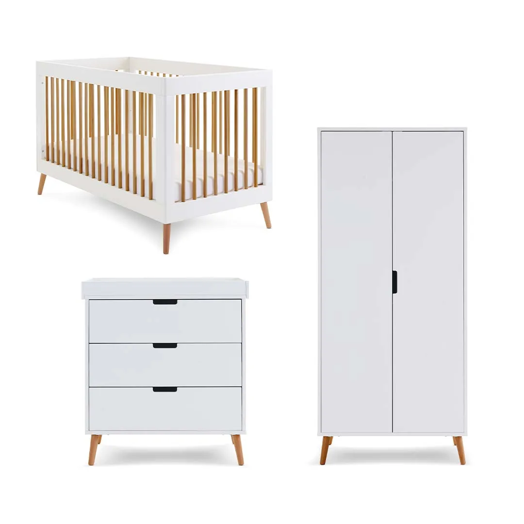 Obaby Maya 3 Piece Room Set - White   Natural