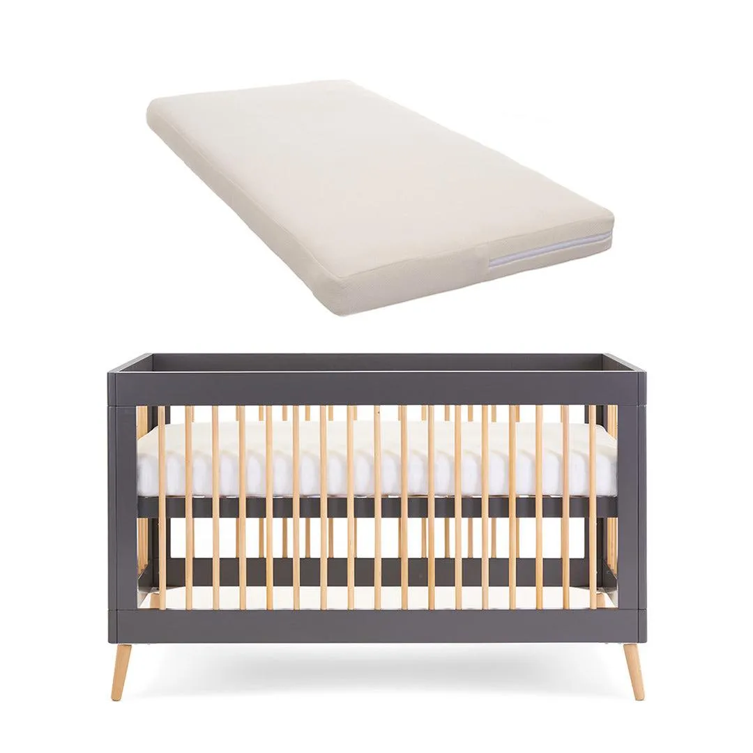 Obaby Maya Cot Bed - Slate   Natural