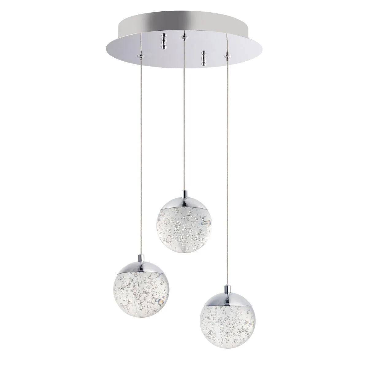 Orb II 12 in. 3 Lights LED Pendant Light Chrome finish