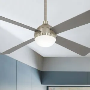 Orb LED 54" Steel and Nickel Ceiling Fan with Remote