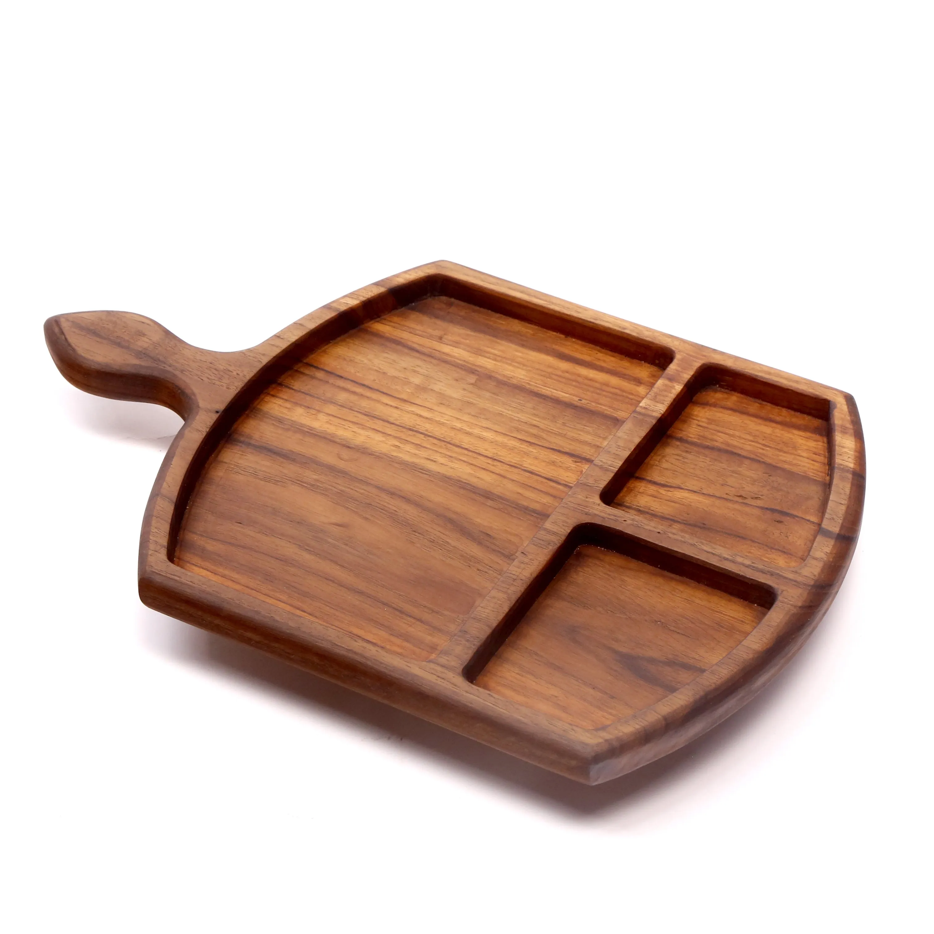 Pan Shaped Wooden Tray