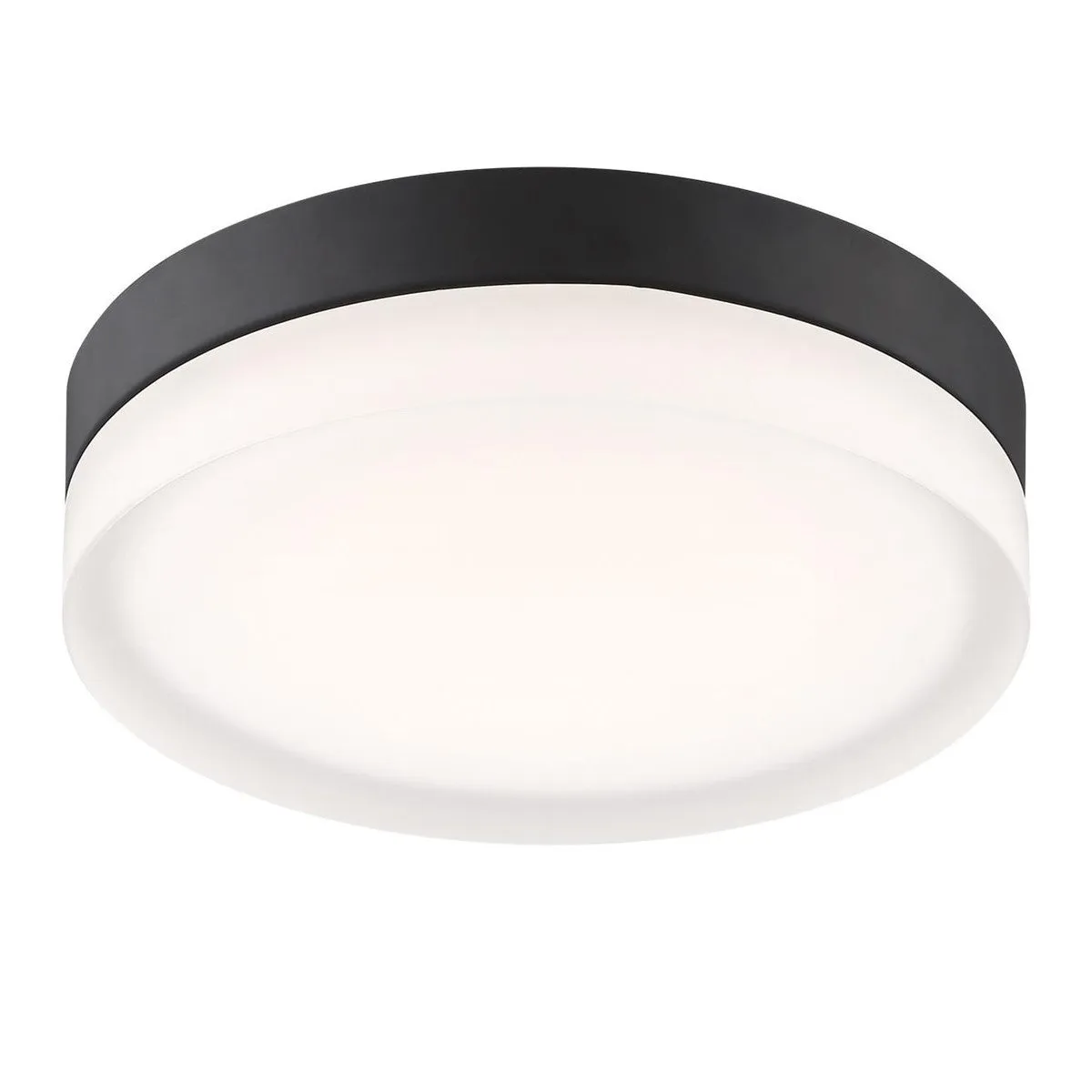 PI 9 Inch LED Flush Mount Light Selectable CCT 120V Matte Black Finish