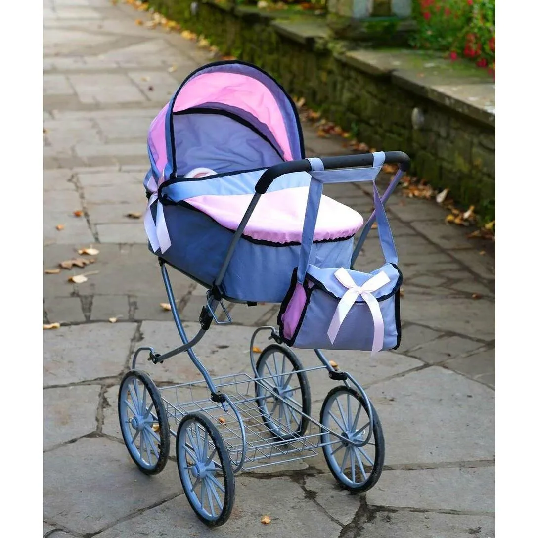 Pink and Grey Vintage Cambridge Doll Pram