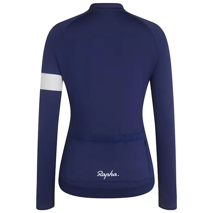 RAPHA Core Long Sleeve Women Jersey - MBW Navy/White