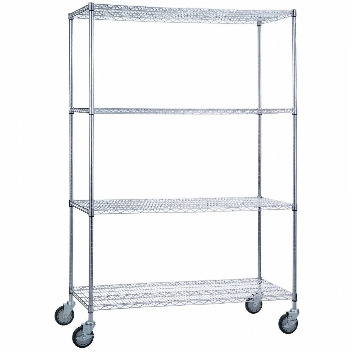 Rolling Wire Shelving Cart 18 x 48 x 68 With Wire Shelves - SHORT