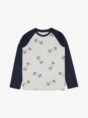 Skateboard Print Kids Top