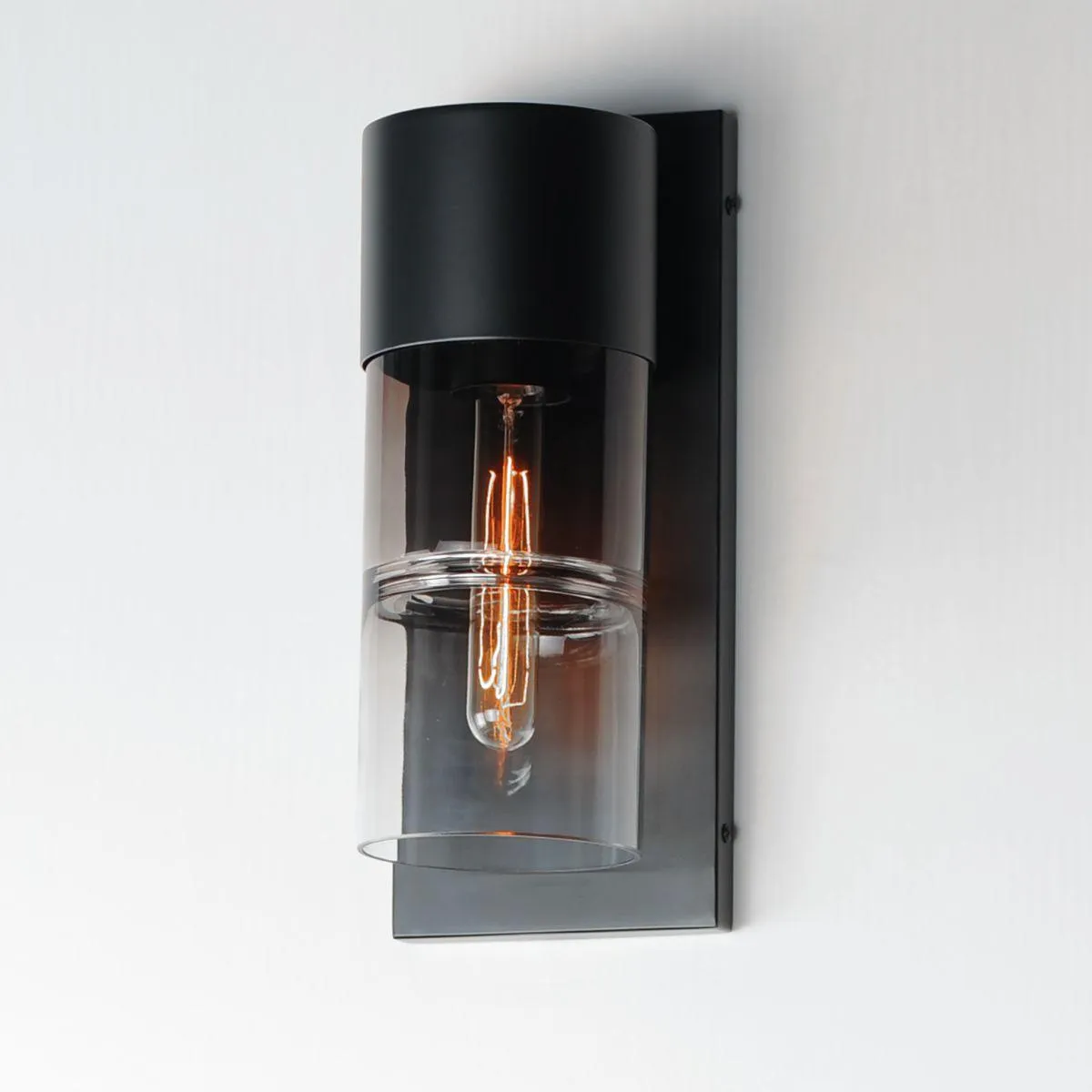 Smokestack 14 in. LED Outdoor Wall Sconce Black Finish