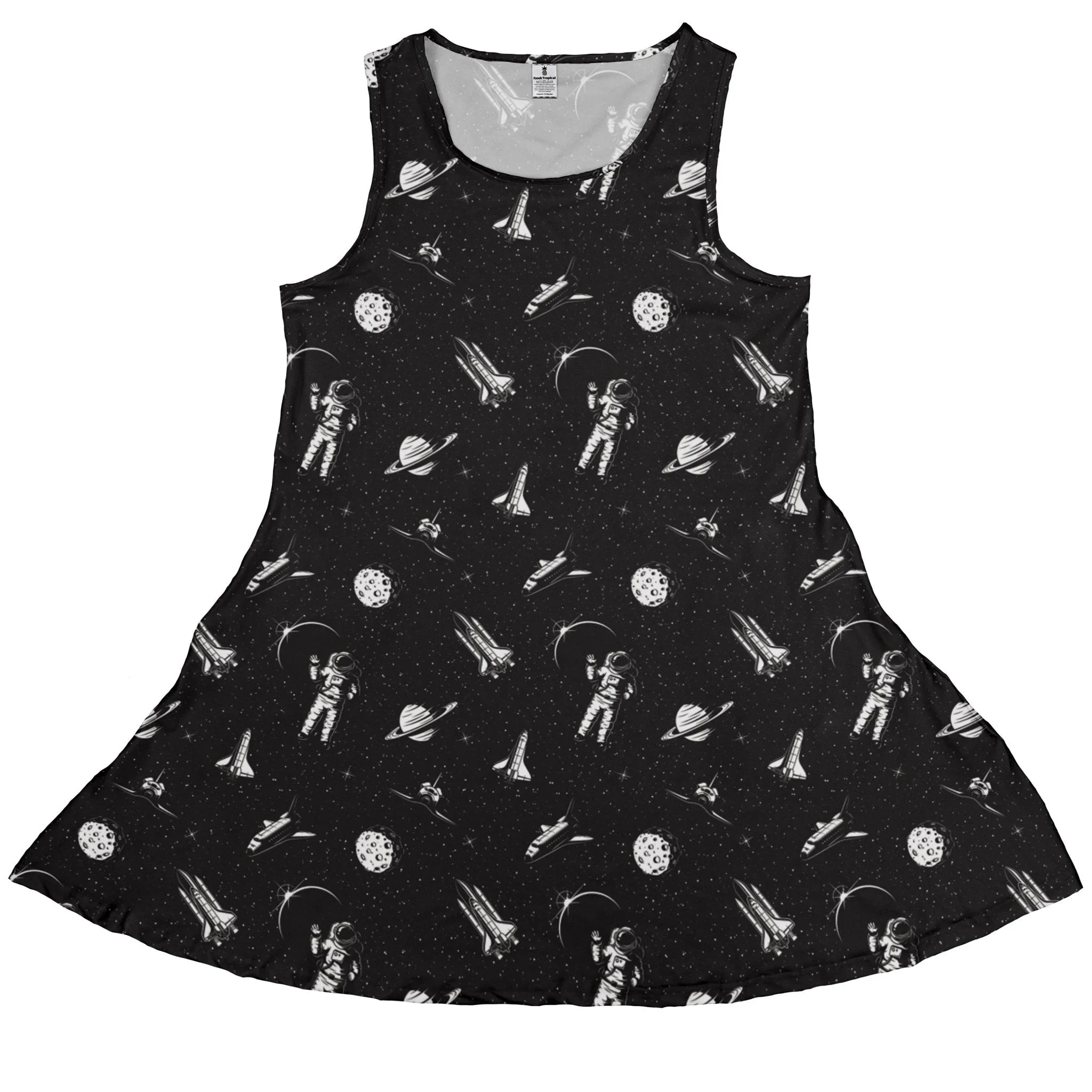 Space Mission Black Outer Space Dress