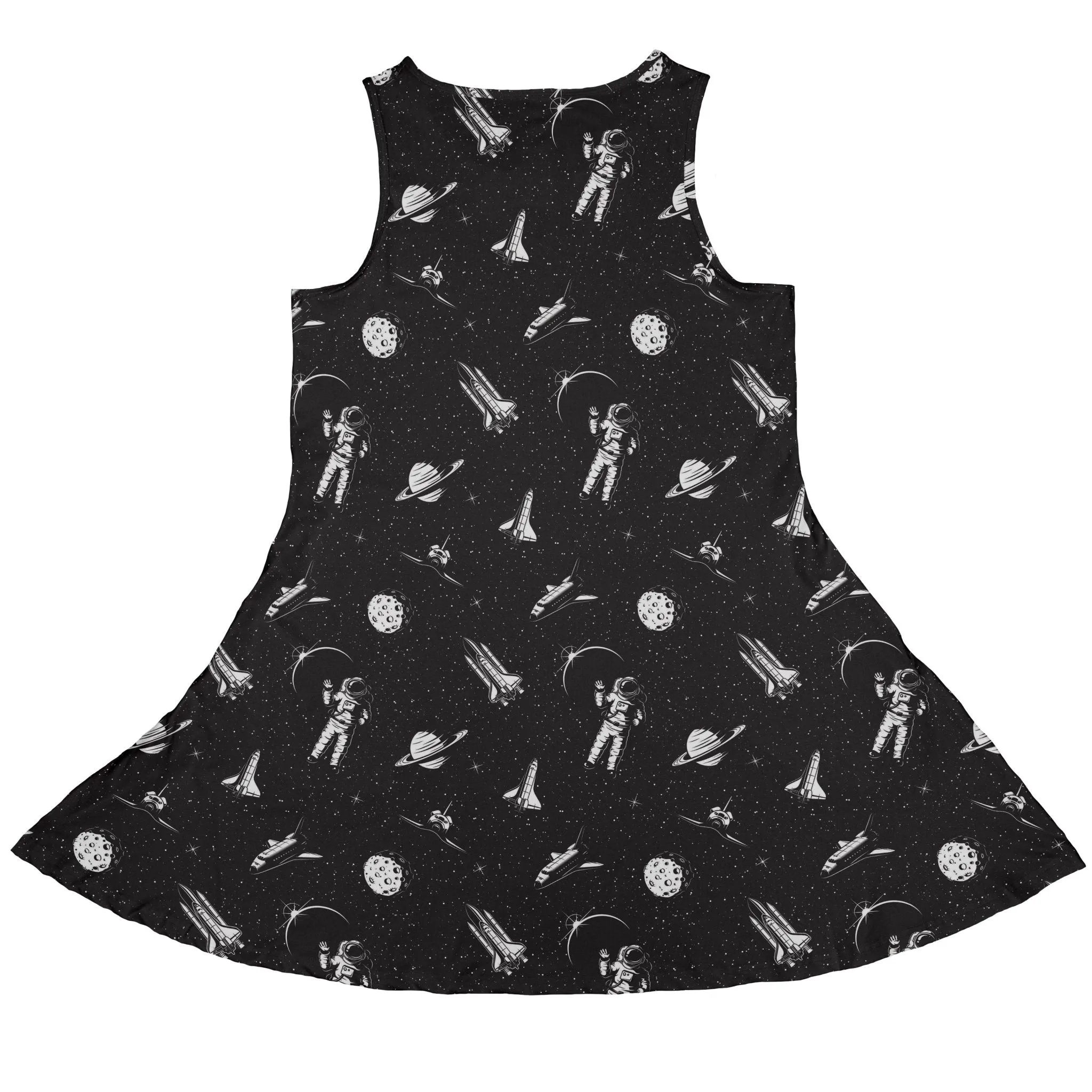 Space Mission Black Outer Space Dress