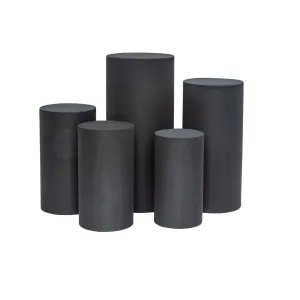 Spandex Pillar Covers for Metal Cylinder Pedestal Stands 5 pcs/set - Black