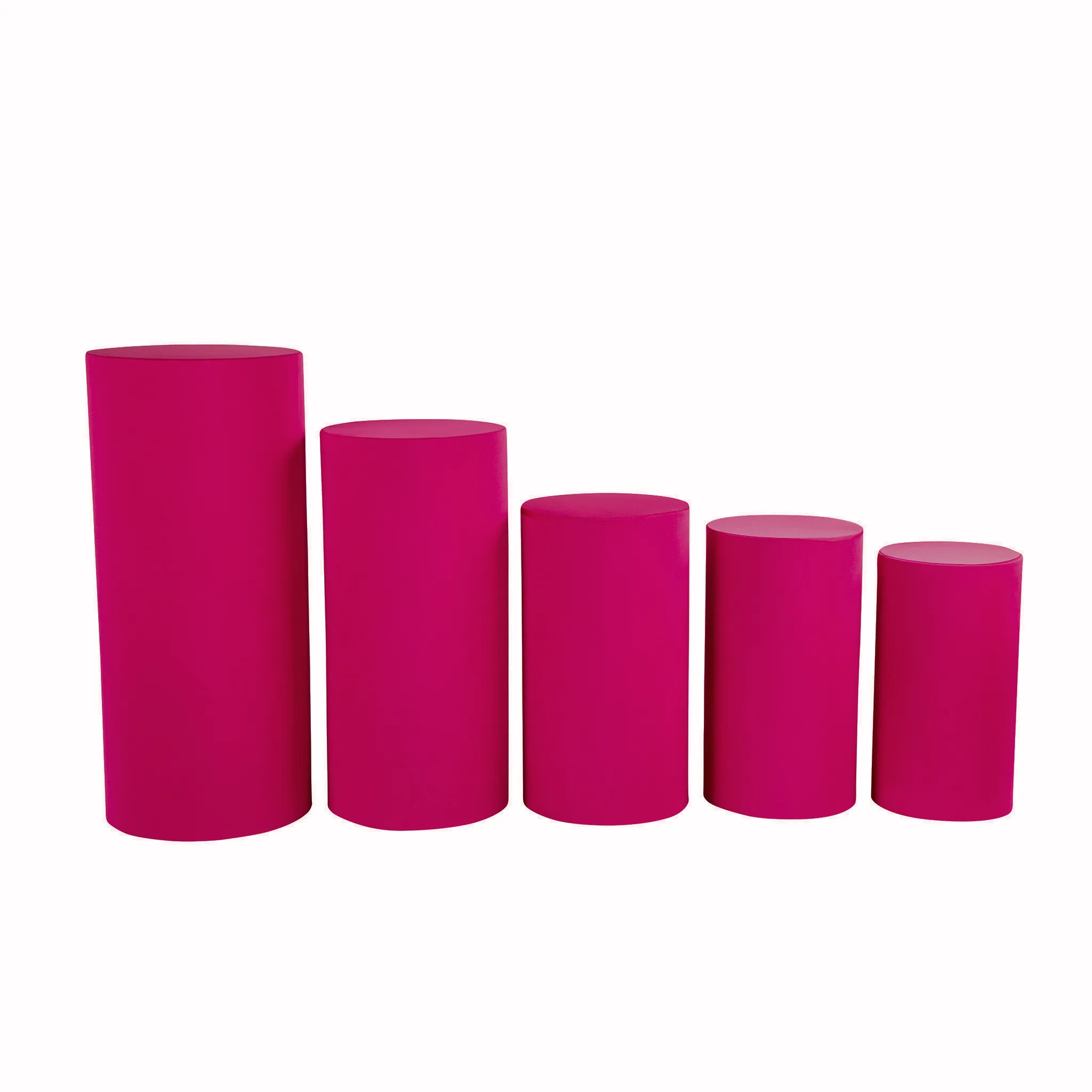 Spandex Pillar Covers for Metal Cylinder Pedestal Stands 5 pcs/set - Fuchsia