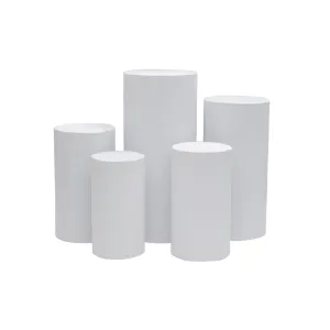 Spandex Pillar Covers for Metal Cylinder Pedestal Stands 5 pcs/set - White