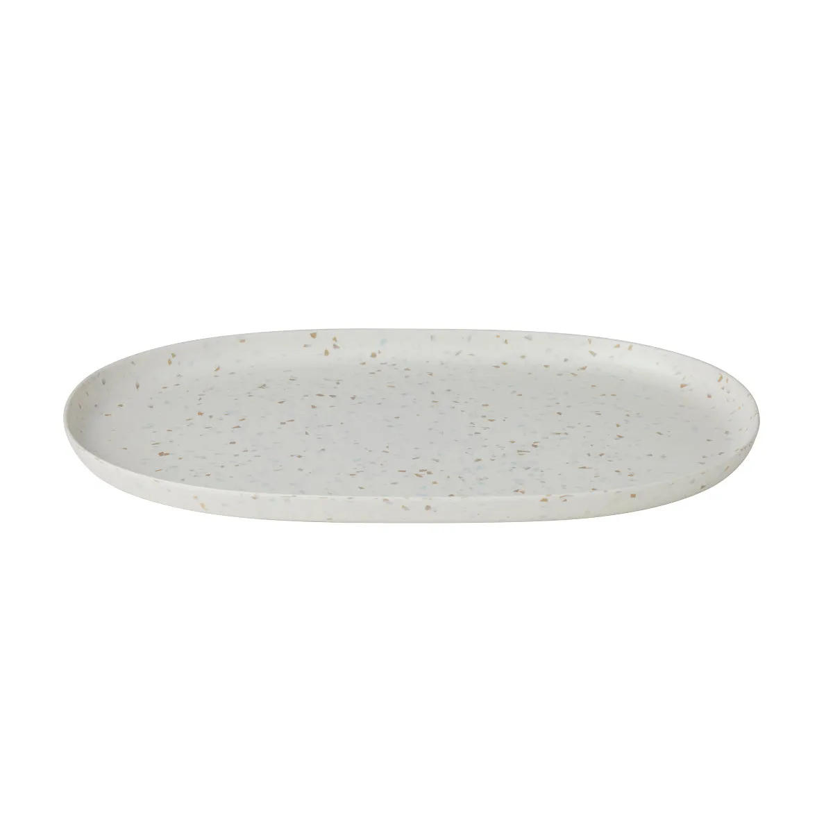 Tidal Terrazzo Melamine Platter White 25 x 40cm