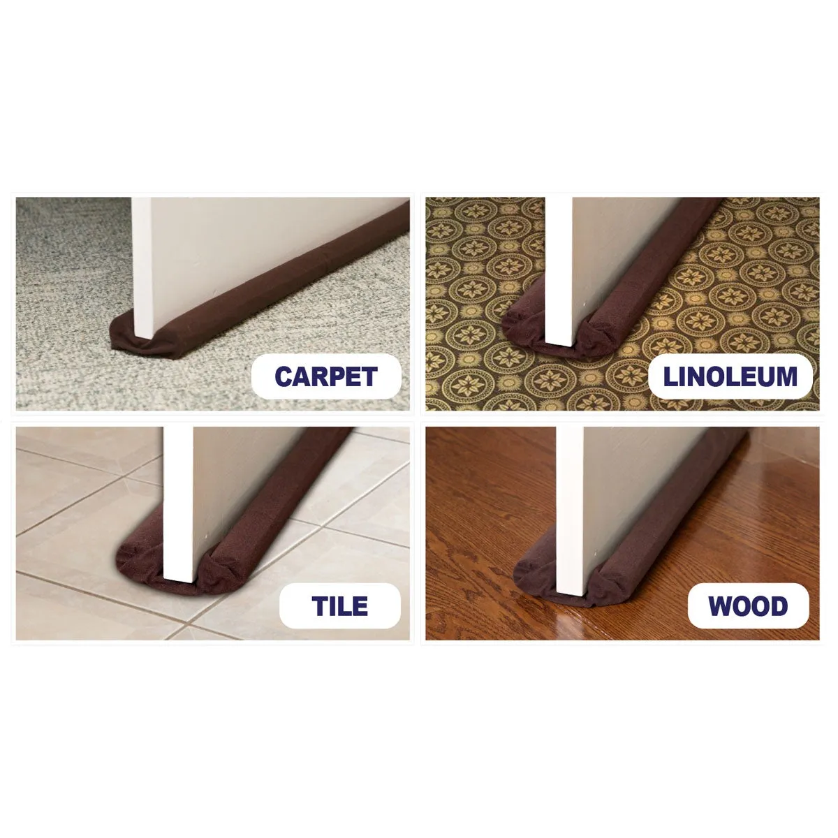 Twin Draft Guard for Doors & Windows - Brown- Set of 2