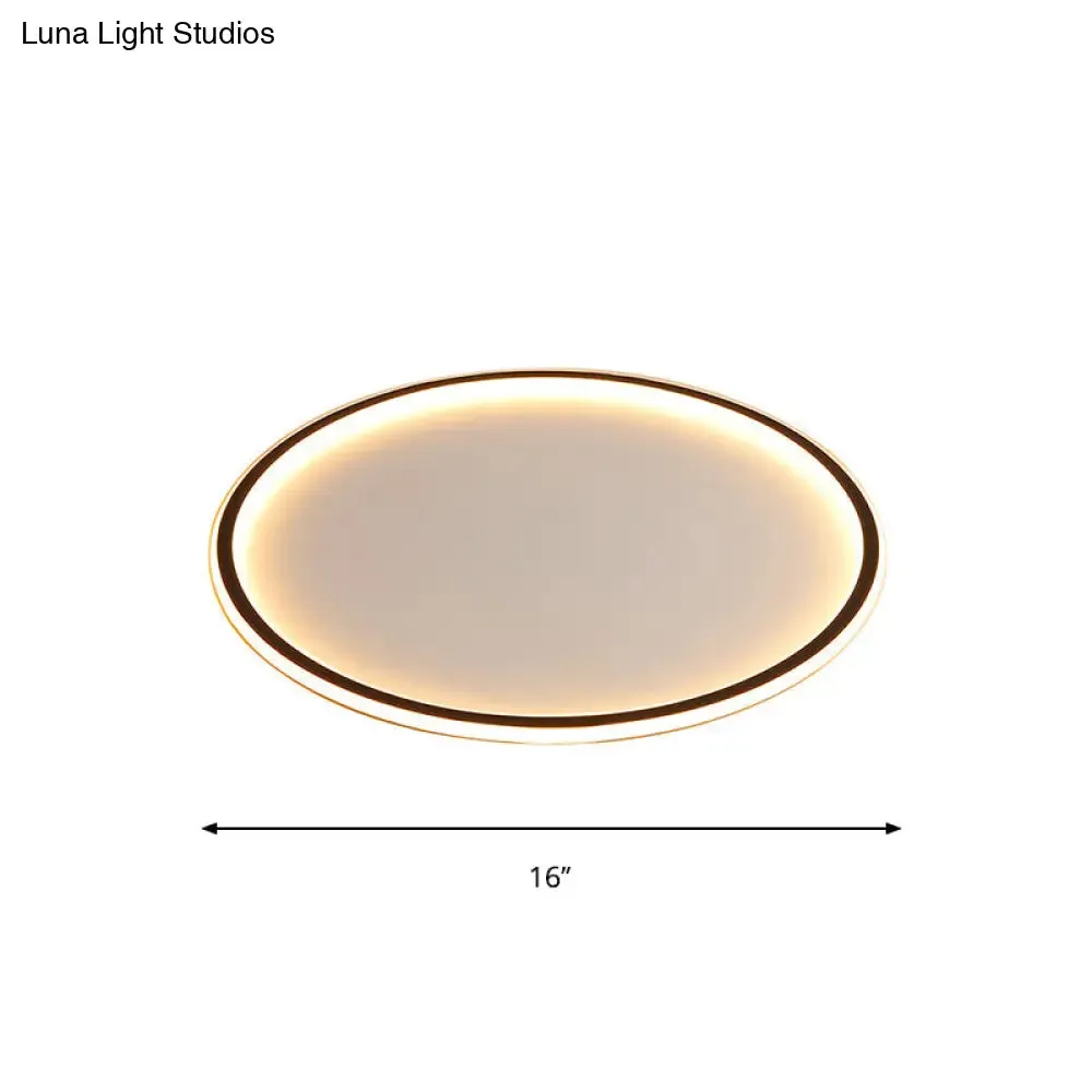 Ultrathin Flush Mount LED Ceiling Lamp in Black - Simple, Acrylic Design for Living Room - 16"/19.5"/23.5" Width